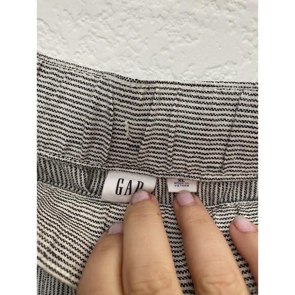Gap Easy Pant Linen Blend in Off White Stripe Women’s Size XL - Picture 4 of 9